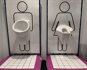 Female Pissing In Urinals