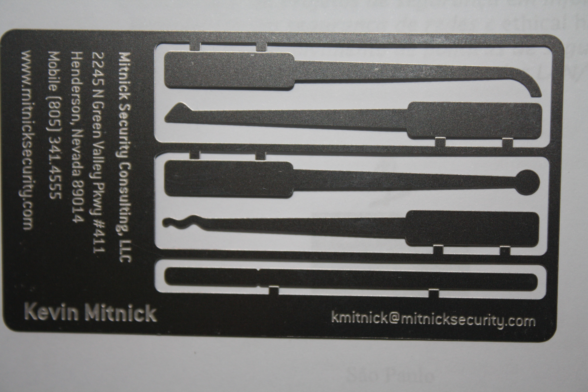 Kevin Mitnick business card  Mediamatic
